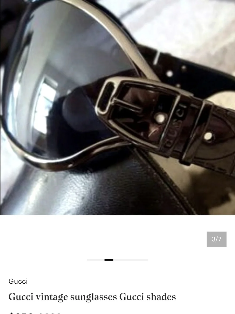 Gucci Black Sunglasses with Silver Buckle Accent